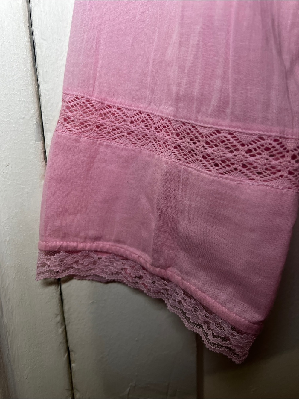 NWT- Free People Lace-Trim Buttoned Peasant Blouse - Pink - Picture 12 of 14